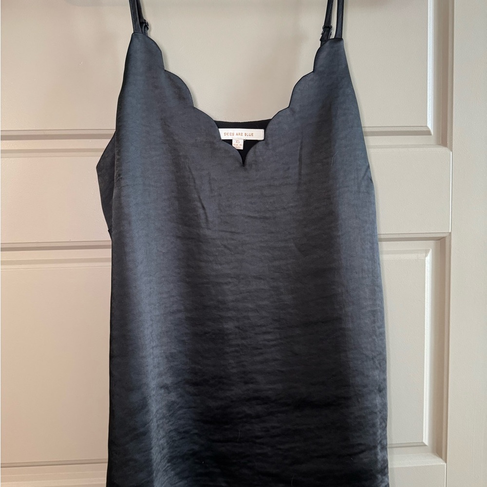 Skies Are Blue black Fitted Camisole Top